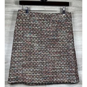 Ann Taylor A-Line Sequin Multicolored Tweed Skirt Womens Sz 6